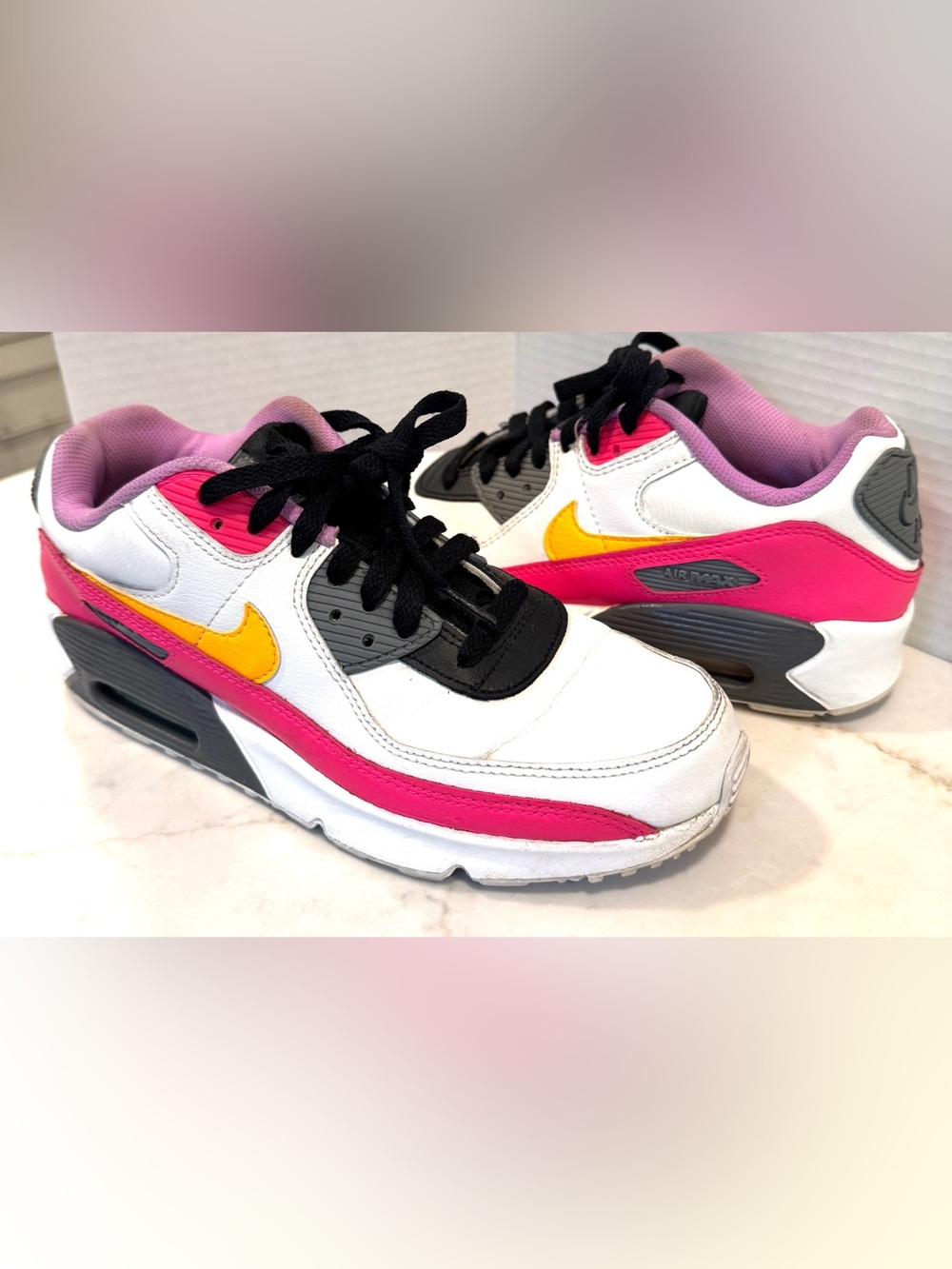 Nike Air Max 90 LTR (GS) White Hyper Pink Laser Orange sneakers